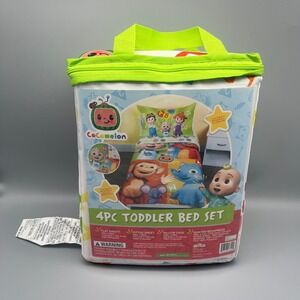CoComelon 4-Piece‎ Toddler Bed Set Kids Bedding Sheets Pillowcase Bedspread New